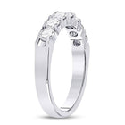 14K White Gold Round Diamond Women's Single Row Comfort Wedding Band 3/4 Cttw - Splendid Jewellery
