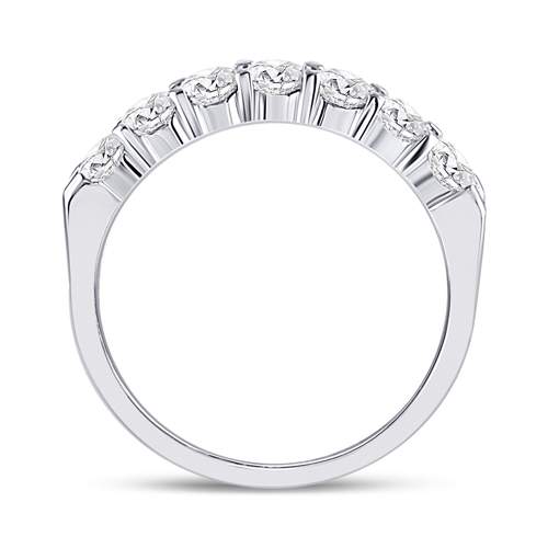 14K White Gold Round Diamond Women's Single Row Comfort Wedding Band 3/4 Cttw - Splendid Jewellery