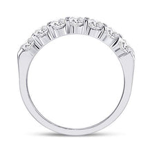 Load image into Gallery viewer, 14K White Gold Round Diamond Women's Single Row Comfort Wedding Band 3/4 Cttw - Splendid Jewellery