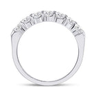 14K White Gold Round Diamond Women's Single Row Comfort Wedding Band 3/4 Cttw - Splendid Jewellery