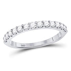 14K White Gold Round Diamond Women's Single Row Machine Set Wedding Band 1/2 Cttw - Splendid Jewellery