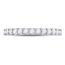 Load image into Gallery viewer, 14K White Gold Round Diamond Women's Single Row Machine Set Wedding Band 1/2 Cttw - Splendid Jewellery