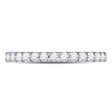 Load image into Gallery viewer, 14K White Gold Round Diamond Women's Single Row Machine Set Wedding Band 1/3 Cttw - Splendid Jewellery