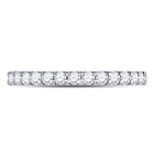 14K White Gold Round Diamond Women's Single Row Machine Set Wedding Band 1/3 Cttw - Splendid Jewellery