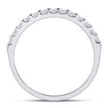 Load image into Gallery viewer, 14K White Gold Round Diamond Women's Single Row Machine Set Wedding Band 1/3 Cttw - Splendid Jewellery