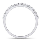 14K White Gold Round Diamond Women's Single Row Machine Set Wedding Band 1/3 Cttw - Splendid Jewellery