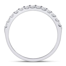 Load image into Gallery viewer, 14K White Gold Round Diamond Women's Single Row Machine Set Wedding Band 1/3 Cttw - Splendid Jewellery