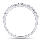 14K White Gold Round Diamond Women's Single Row Machine Set Wedding Band 1/3 Cttw - Splendid Jewellery