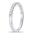 14K White Gold Round Diamond Women's Single Row Machine Set Wedding Band 1/3 Cttw - Splendid Jewellery