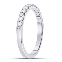 Load image into Gallery viewer, 14K White Gold Round Diamond Women's Single Row Machine Set Wedding Band 1/3 Cttw - Splendid Jewellery