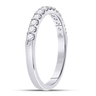 14K White Gold Round Diamond Women's Single Row Machine Set Wedding Band 1/3 Cttw - Splendid Jewellery