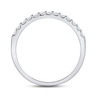 14K White Gold Round Diamond Women's Single Row Machine Set Wedding Band 1/4 Cttw - Splendid Jewellery