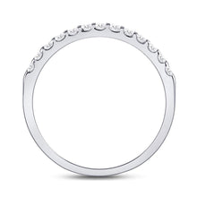 Load image into Gallery viewer, 14K White Gold Round Diamond Women's Single Row Machine Set Wedding Band 1/4 Cttw - Splendid Jewellery