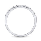14K White Gold Round Diamond Women's Single Row Machine Set Wedding Band 1/4 Cttw - Splendid Jewellery