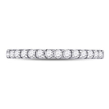 Load image into Gallery viewer, 14K White Gold Round Diamond Women's Single Row Machine Set Wedding Band 1/4 Cttw - Splendid Jewellery