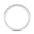 14K White Gold Round Diamond Women's Single Row Machine Set Wedding Band 1/4 Cttw - Splendid Jewellery