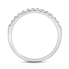 Load image into Gallery viewer, 14K White Gold Round Diamond Women's Single Row Machine Set Wedding Band 1/4 Cttw - Splendid Jewellery