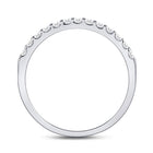 14K White Gold Round Diamond Women's Single Row Machine Set Wedding Band 1/4 Cttw - Splendid Jewellery