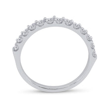 Load image into Gallery viewer, 14K White Gold Round Diamond Women's Single Row Wedding Band 1/2 Cttw - Splendid Jewellery