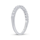 14K White Gold Round Diamond Women's Single Row Wedding Band 1/2 Cttw - Splendid Jewellery