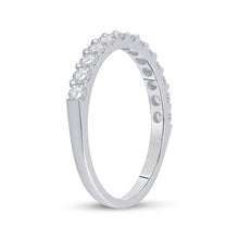 Load image into Gallery viewer, 14K White Gold Round Diamond Women's Single Row Wedding Band 1/2 Cttw - Splendid Jewellery