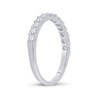 14K White Gold Round Diamond Women's Single Row Wedding Band 1/2 Cttw - Splendid Jewellery