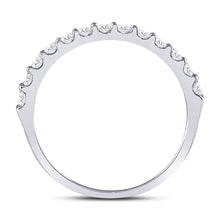 Load image into Gallery viewer, 14K White Gold Round Diamond Women's Single Row Wedding Band 1/2 Cttw - Splendid Jewellery