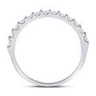 14K White Gold Round Diamond Women's Single Row Wedding Band 1/2 Cttw - Splendid Jewellery