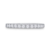 Load image into Gallery viewer, 14K White Gold Round Diamond Women's Single Row Wedding Band 1/2 Cttw - Splendid Jewellery