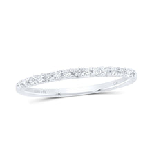 Load image into Gallery viewer, 14K White Gold Round Diamond Women's Slender Stackable Wedding Band 1/6 Cttw - Splendid Jewellery