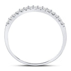 14K White Gold Round Diamond Women's Slender Stackable Wedding Band 1/6 Cttw - Splendid Jewellery