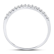 Load image into Gallery viewer, 14K White Gold Round Diamond Women's Slender Stackable Wedding Band 1/6 Cttw - Splendid Jewellery