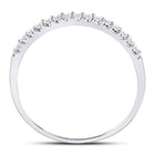 14K White Gold Round Diamond Women's Slender Stackable Wedding Band 1/6 Cttw - Splendid Jewellery