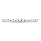 14K White Gold Round Diamond Women's Slender Stackable Wedding Band 1/6 Cttw - Splendid Jewellery