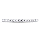 14K White Gold Round Diamond Women's Slender Stackable Wedding Band 1/6 Cttw - Splendid Jewellery