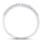 14K White Gold Round Diamond Women's Slender Stackable Wedding Band 1/6 Cttw - Splendid Jewellery
