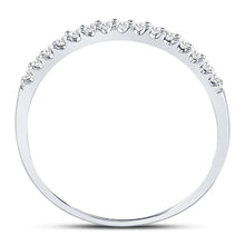 Load image into Gallery viewer, 14K White Gold Round Diamond Women's Slender Stackable Wedding Band 1/6 Cttw - Splendid Jewellery
