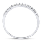 14K White Gold Round Diamond Women's Slender Stackable Wedding Band 1/6 Cttw - Splendid Jewellery