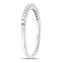 Load image into Gallery viewer, 14K White Gold Round Diamond Women's Slender Stackable Wedding Band 1/6 Cttw - Splendid Jewellery