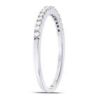 14K White Gold Round Diamond Women's Slender Stackable Wedding Band 1/6 Cttw - Splendid Jewellery