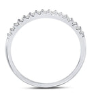 14K White Gold Round Diamond Women's Slender Stackable Wedding Band 1/6 Cttw - Splendid Jewellery