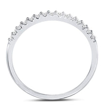 Load image into Gallery viewer, 14K White Gold Round Diamond Women's Slender Stackable Wedding Band 1/6 Cttw - Splendid Jewellery