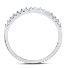 14K White Gold Round Diamond Women's Slender Stackable Wedding Band 1/6 Cttw - Splendid Jewellery