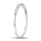 14K White Gold Round Diamond Women's Slender Stackable Wedding Band 1/6 Cttw - Splendid Jewellery