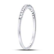 Load image into Gallery viewer, 14K White Gold Round Diamond Women's Slender Stackable Wedding Band 1/6 Cttw - Splendid Jewellery