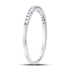 14K White Gold Round Diamond Women's Slender Stackable Wedding Band 1/6 Cttw - Splendid Jewellery