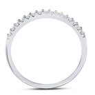 14K White Gold Round Diamond Women's Slender Stackable Wedding Band 1/6 Cttw - Splendid Jewellery