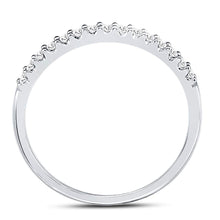 Load image into Gallery viewer, 14K White Gold Round Diamond Women's Slender Stackable Wedding Band 1/6 Cttw - Splendid Jewellery