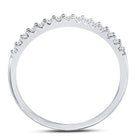 14K White Gold Round Diamond Women's Slender Stackable Wedding Band 1/6 Cttw - Splendid Jewellery