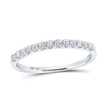 Load image into Gallery viewer, 14K White Gold Round Diamond Women's Slender Wedding Anniversary Band 1/4 Cttw - Splendid Jewellery